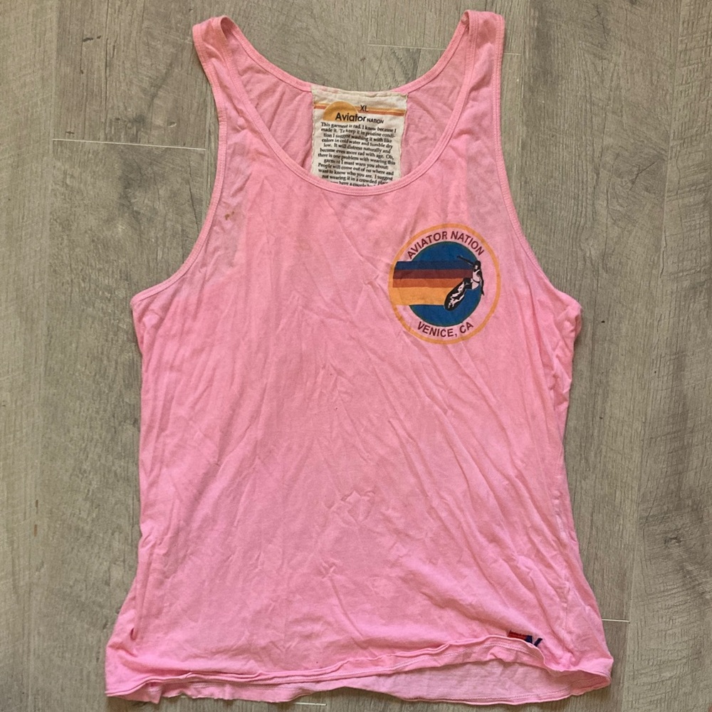 Aviator Nation Light Pink Tank Top Size XL